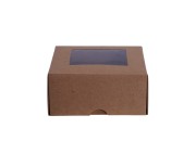 Kutija 130x120x60 mm od kraft papira sa prozorom- 20kom Kutija 130x120x60 mm od kraft papira sa prozorom- 20kom