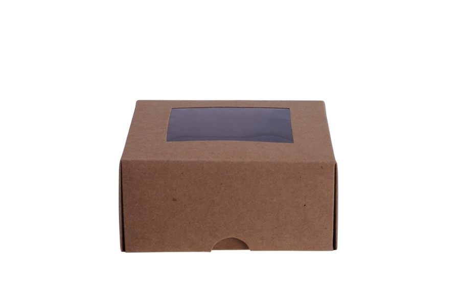 Kutija 130x120x60 mm od kraft papira sa prozorom- 20kom Kutija 130x120x60 mm od kraft papira sa prozorom- 20kom