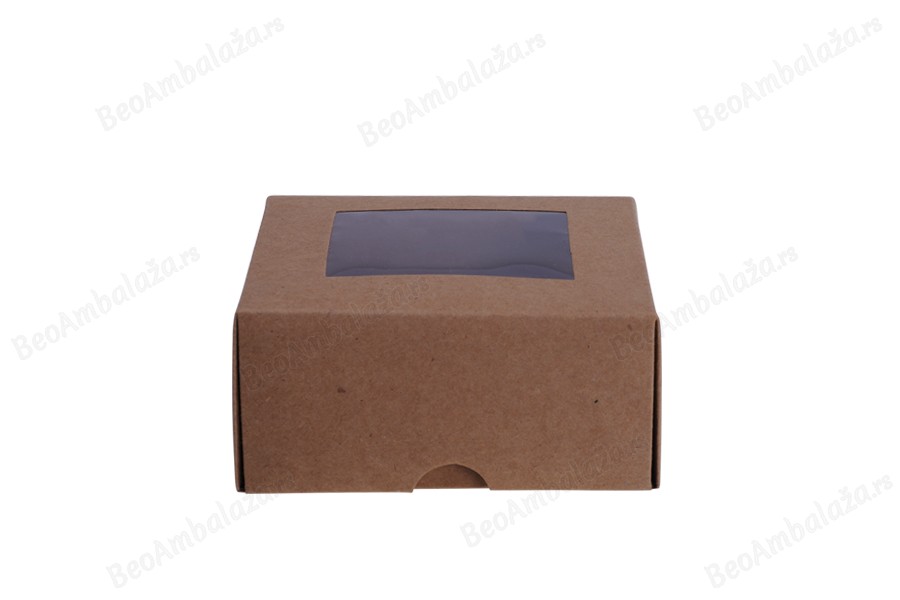 Kutija 130x120x60 mm od kraft papira sa prozorom- 20kom-slika_proizvoda