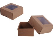 Kutija 130x120x60 mm od kraft papira sa prozorom- 20kom Kutija 130x120x60 mm od kraft papira sa prozorom- 20kom