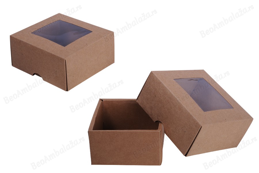 Kutija 130x120x60 mm od kraft papira sa prozorom- 20kom-grupa_slika