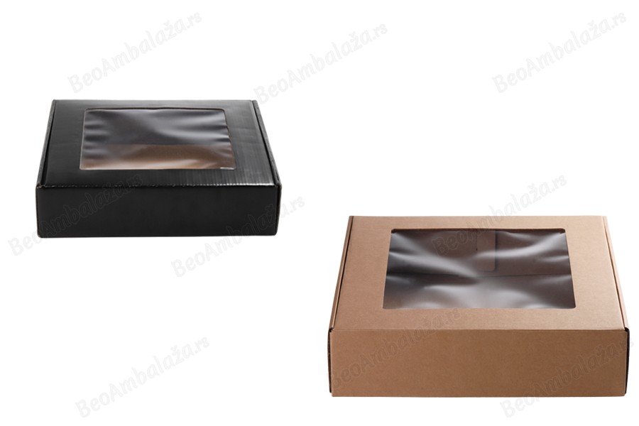Kutija od kraft papira 300x300x70mm sa prozorom - 20 kom-slika_proizvoda