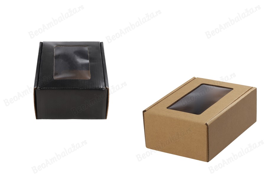Kutija od kraft papira 130x180x70mm sa prozorom - 20 kom-slika_proizvoda