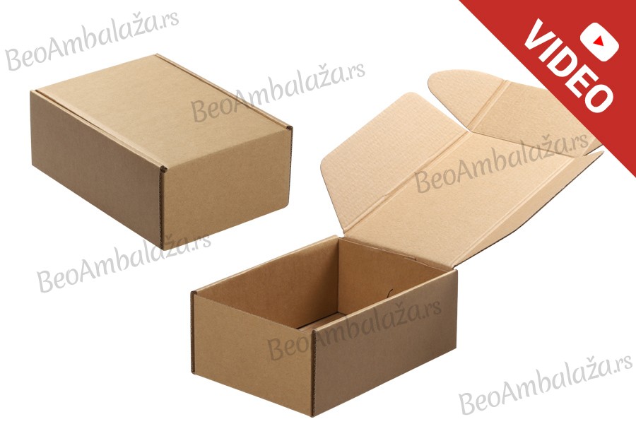 Kartonska kraft kutija 130x180x70mm - 20 kom Kartonska kraft kutija 130x180x70mm - 20 kom