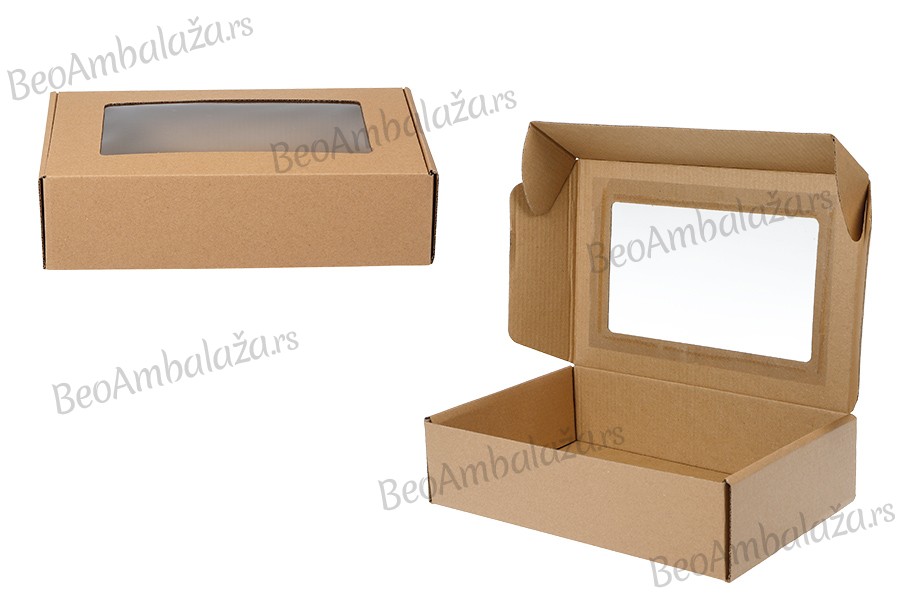 Kutija od kraft papira 265x180x70 mm sa prozorom - 20 kom