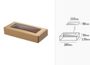 Kutija od kraft papira 280x130x50mm sa prozorom - 20 kom Kutija od kraft papira 280x130x50mm sa prozorom - 20 kom