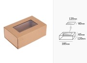 Kutija na izvlačenje od kraft papira 185x120x65mm sa prozorom - 50 kom Kutija na izvlačenje od kraft papira 185x120x65mm sa prozorom - 50 kom