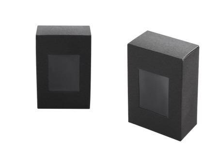 Crna kartonska kutija 55x30x80mm sa prozorom - 50 kom-1