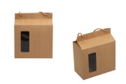 Kartonska kutija – torbica kraft sa prozorom i ručkicom 180x100x160 – 20 komada