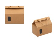 Kutija - paket za pakovanje 200x120x180mm od Kraft papira sa prozorom i ručkom od kanapa - 20 kom Kutija - paket za pakovanje 200x120x180mm od Kraft papira sa prozorom i ručkom od kanapa - 20 kom