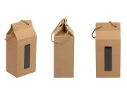 Kutija - paket za pakovanje 100x80x230mm od Kraft papira sa prozorom i ručkom od kanapa - 20 kom Kutija - paket za pakovanje 100x80x230mm od Kraft papira sa prozorom i ručkom od kanapa - 20 kom