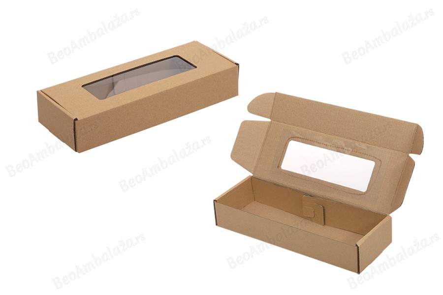 Kutija od kraft papira 280x100x50mm sa prozorom - 20 kom-slika_proizvoda