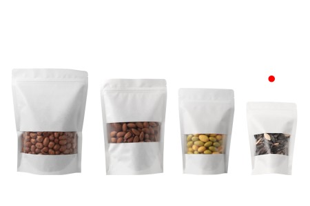 DoyPack kesice sa zip zatvaranjem, prozorom, ovalnim dnom i sa mogućnošću termo zatvaranja 100x35x150mm - 100komada-grupa_slika