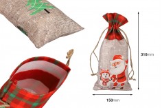 Bež vrećice 150x310 mm sa Božićnim motivima i sa vezicom - 12 kom