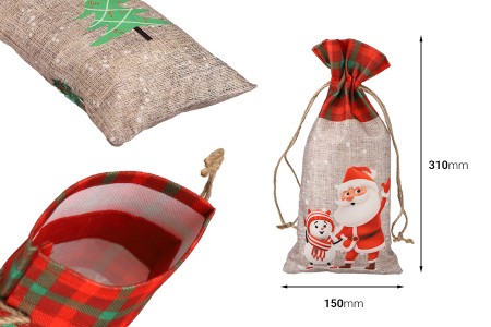 Bež vrećice 150x310 mm sa Božićnim motivima i sa vezicom - 12 kom-dimenzije_slike