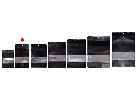 Aluminijumske DoyPack kesice sa zip zatvaranjem, prozorom, ovalnim dnom i sa mogućnošću termo lepljenja 120x40x200mm - 100kom-grupa_slika