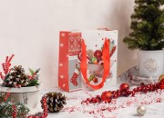 Božićna papirna poklon kesica 145x57x142 mm sa trakom za ručku - 12 kom