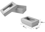Papirna srebrna kutija 81x50x28 mm za poklone, sa prozorom - 50 kom