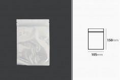 Plastična zip kesica 105x150mm sa belom zadnjom i providnom prednjom stranom- 100kom