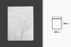Plastična zip kesica 260x340mm sa belom zadnjom i providnom prednjom stranom- 100kom