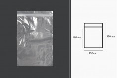 Plastična kesica 100x150mm, providna i sa belim zip zatvaračem - 100 kom
