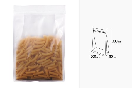 Providne DoyPack kesice sa zip zatvaranjem, četvrtastim dnom i sa mogućnošću termo zatvaranja 200x80x300mm - 50kom-dimenzije_slike