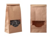Papirna kraft kesa 120x60x245mm sa prozorom i žicom za zatvaranje (tin-tie) - 50 kom