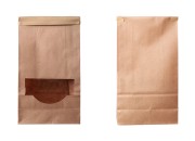 Papirna kraft kesa 120x60x245mm sa prozorom i žicom za zatvaranje (tin-tie) - 50 kom
