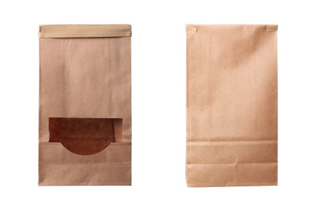 Papirna kraft kesa 120x60x245mm sa prozorom i žicom za zatvaranje (tin-tie) - 50 kom-2
