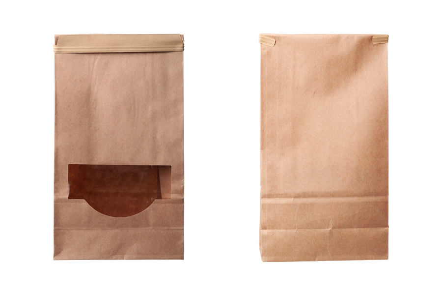 Papirna kraft kesa 120x60x245mm sa prozorom i žicom za zatvaranje (tin-tie) - 50 kom