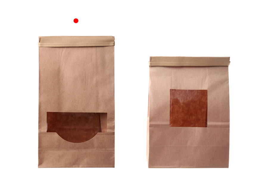 Papirna kraft kesa 120x60x245mm sa prozorom i žicom za zatvaranje (tin-tie) - 50 kom