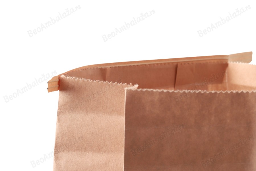 Papirna kraft kesa 150x80x225mm sa prozorom i žicom za zatvaranje (tin-tie) - 50 kom-
