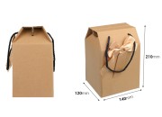 Papirna kraft poklon kutija - torbica 140x120x210 mm sa mašnom i ručkom - 12 kom Papirna kraft poklon kutija - torbica 140x120x210 mm sa mašnom i ručkom - 12 kom