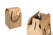 Papirna kraft poklon kutija - torbica 140x120x210 mm sa mašnom i ručkom - 12 kom