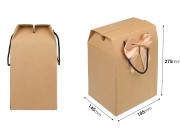 Papirna kraft poklon kutija - torbica 185x145x275 mm sa mašnom i ručkom - 12 kom Papirna kraft poklon kutija - torbica 185x145x275 mm sa mašnom i ručkom - 12 kom