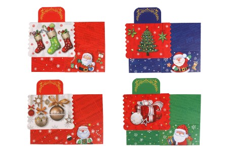 Božićna kartonska poklon kutija 160x145x190 mm sa ručkom - 12 kom-grupa_slika