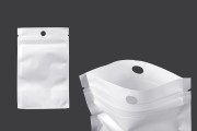Plastične bele kesice sa zip zatvaranjem 80x130 mm, sa otvorom za kačenje i mogućnošću termo zatvaranja - 100 kom