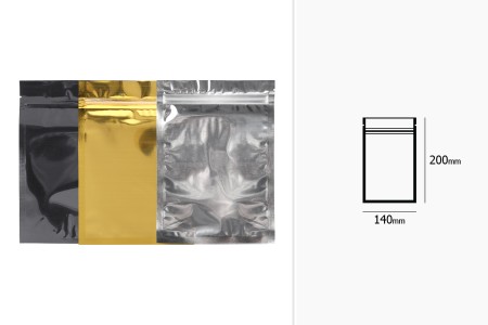 Zip kesica 140x200mm sa providnom prednjom i aluminijumskom zadnjom stranom (mogućnost termo zatvaranja) - 100 kom-dimenzije_slike
