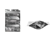 Aluminijumske DoyPack kesice sa zipom, transparentnom prednjom stranom, ovalnim dnom i sa mogućnošću termo zatvaranja 100x30x150mm – 100kom