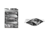 Aluminijumske DoyPack kesice 100x30x150mm sa zipom, transparentnom prednjom stranom, ovalnim dnom i sa mogućnošću termo zatvaranja – 100kom