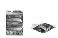 Aluminijumske DoyPack kesice 100x30x150mm sa zipom, transparentnom prednjom stranom, ovalnim dnom i sa mogućnošću termo zatvaranja – 100kom