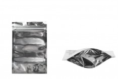 Aluminijumske DoyPack kesice 100x30x150mm sa zipom, transparentnom prednjom stranom, ovalnim dnom i sa mogućnošću termo zatvaranja – 100kom