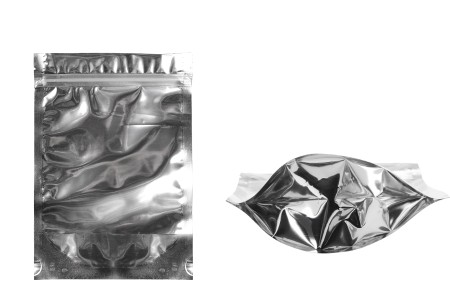 Aluminijumske DoyPack kesice 140x40x200mm sa zipom, transparentnom prednjom stranom, ovalnim dnom i sa mogućnošću termo zatvaranja - 100kom-slika_proizvoda