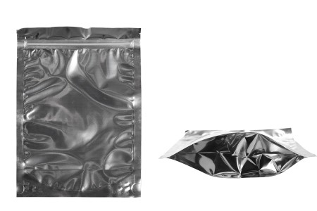 Aluminijumske DoyPack kesice 180x40x250mm sa zipom, transparentnom prednjom stranom, ovalnim dnom i sa mogućnošću termo zatvaranja – 100kom-slika_proizvoda