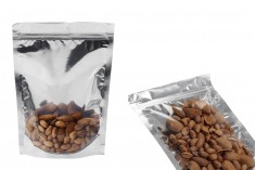 Aluminijumske DoyPack kesice 180x40x250mm sa zipom, transparentnom prednjom stranom, ovalnim dnom i sa mogućnošću termo zatvaranja – 100kom