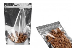 Aluminijumske DoyPack kesice 200x50x300mm sa zipom, transparentnom prednjom stranom, ovalnim dnom i sa mogućnošću termo zatvaranja – 100kom