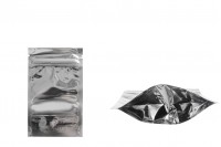 Aluminijumske DoyPack kesice 80x30x130mm sa zipom, transparentnom prednjom stranom, ovalnim dnom i sa mogućnošću termo zatvaranja – 100kom