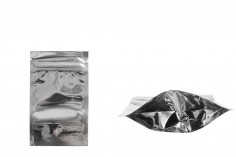 Aluminijumske DoyPack kesice sa zipom, transparentnom prednjom stranom, ovalnim dnom i sa mogućnošću termo zatvaranja 80x30x120mm - 100kom