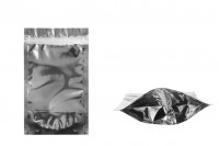 Aluminijumske DoyPack kesice 120x30x200mm sa zipom, transparentnom prednjom stranom, ovalnim dnom i sa mogućnošću termo zatvaranja – 100kom