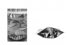 Aluminijumske DoyPack kesice 120x30x200mm sa zipom, transparentnom prednjom stranom, ovalnim dnom i sa mogućnošću termo zatvaranja – 100kom